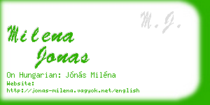milena jonas business card